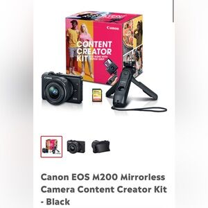 Canon camera content creator kit. M200 mirrorless camera